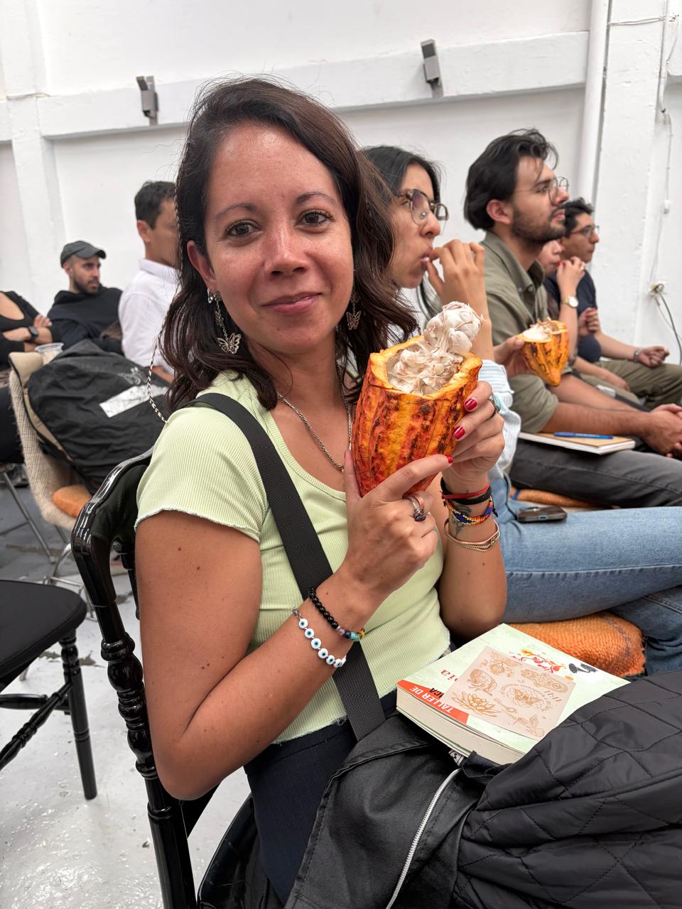 Paola Castillo en un encuentro dedicado al cacao colombiano